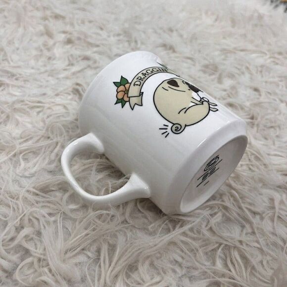 Genuine Pug FRED Draggin' Novelty Coffee Mug 16 oz White Cup Dog Design - Picture 5 of 6